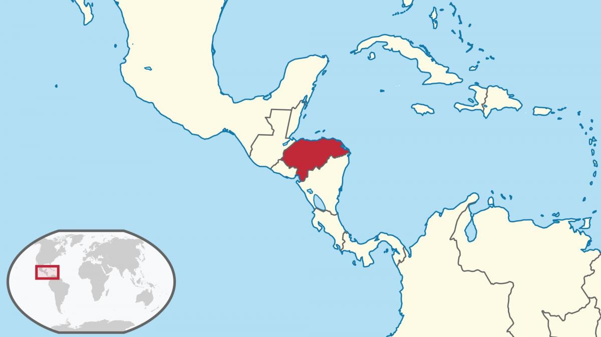 Гондурас байршил дээр дэлхийн газрын зураг