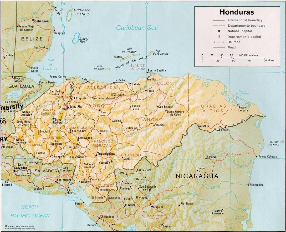 roatan булан арал Гондурас газрын зураг