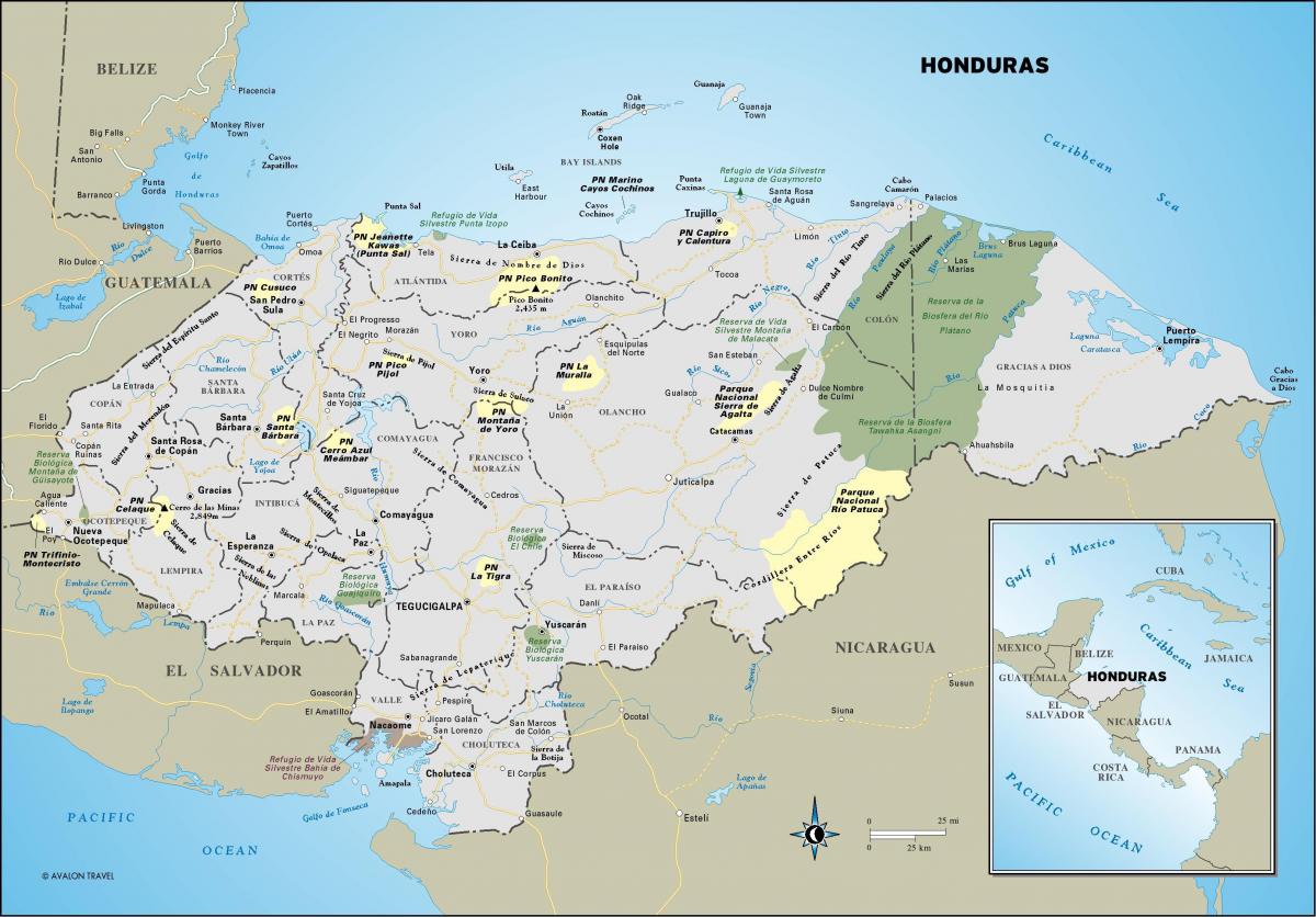 газрын зураг Гондурас 