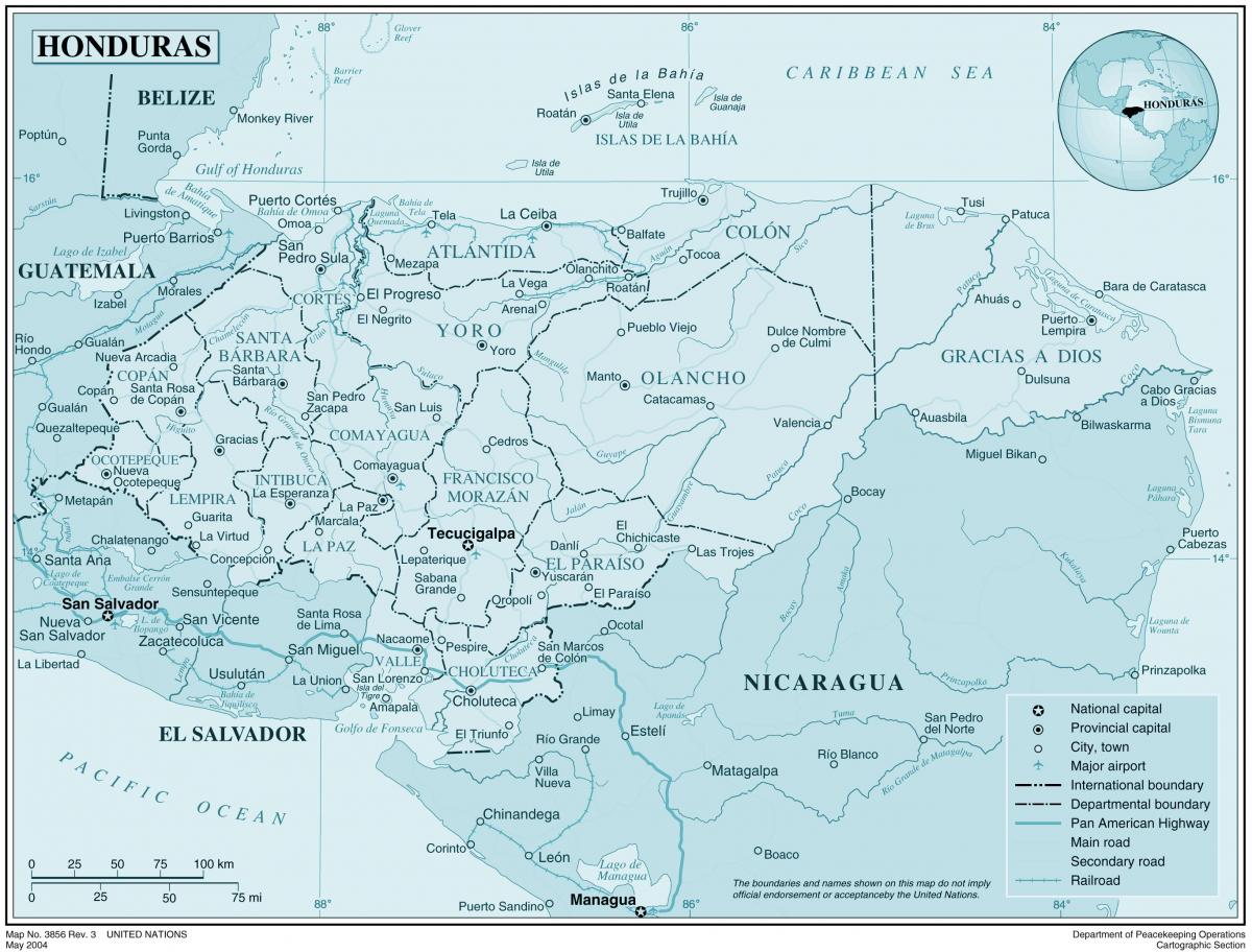 газрын зураг нь бодит зураг Гондурас