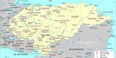 Зураг улс төрийн газрын зураг Гондурас